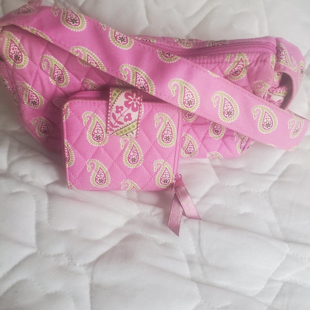 Vera Bradley Pink Paisley Bag and Wallet